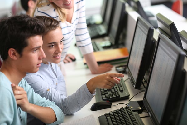 Group of students in computers room