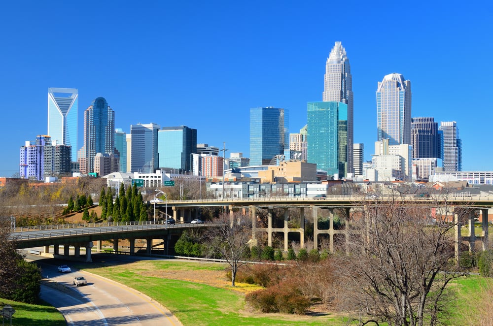 Skyline of Uptown Charlotte, North Carolina.