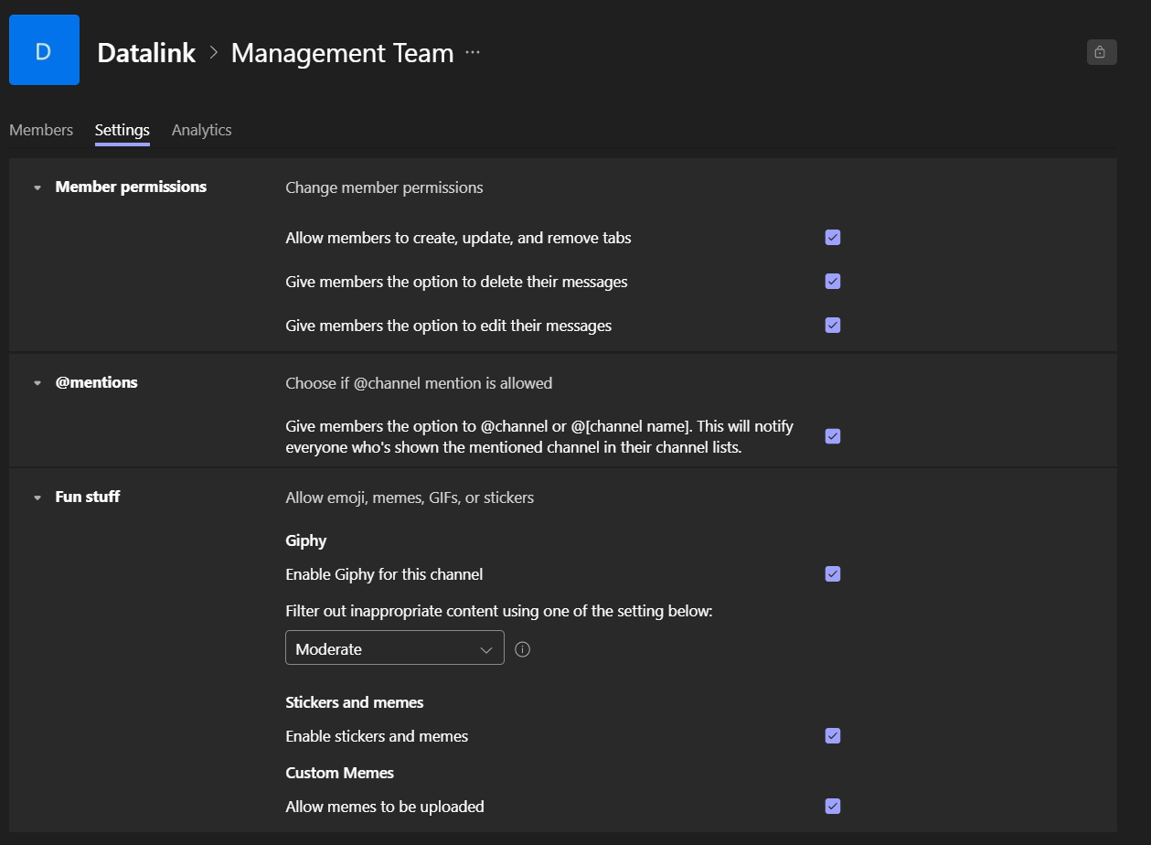 Channel Moderation Microsoft Teams